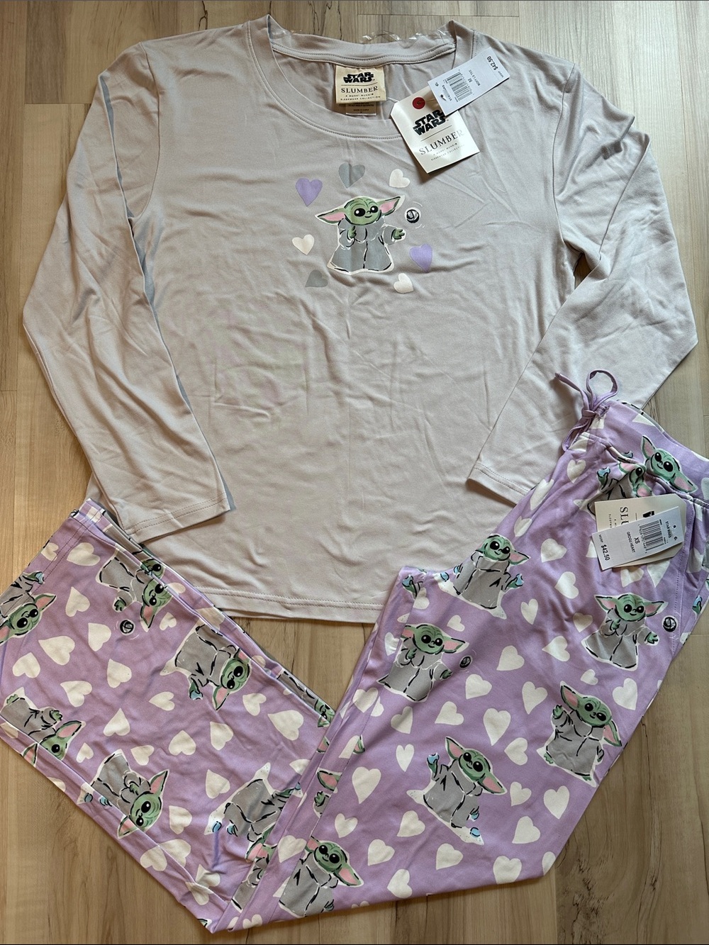 Star Wars Grogu Lavender & Cream Pajama Set